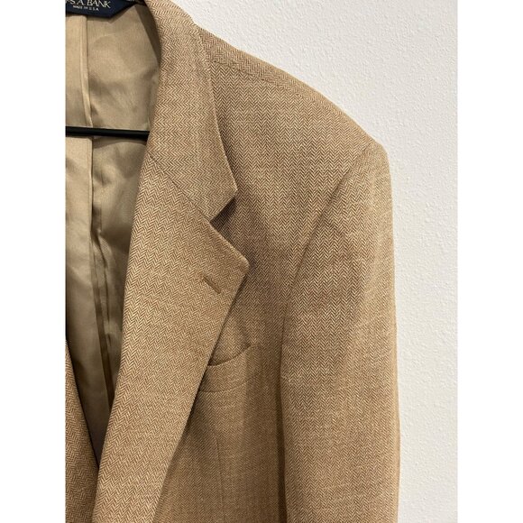 Jos. A. Bank Mens Tan Brown Wool Silk Linen Blazer Size 44R - Picture 4 of 8